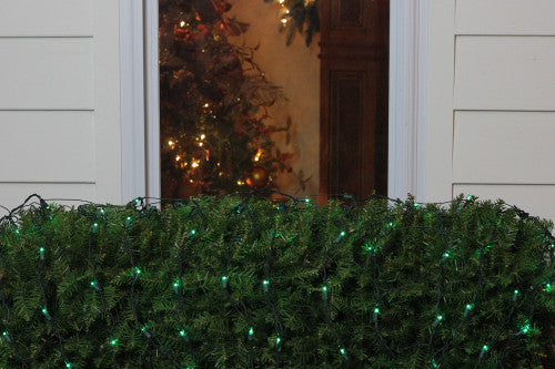 150-Count Green Mini Incandescent Net Style Christmas Lights - 6ft Green Wire