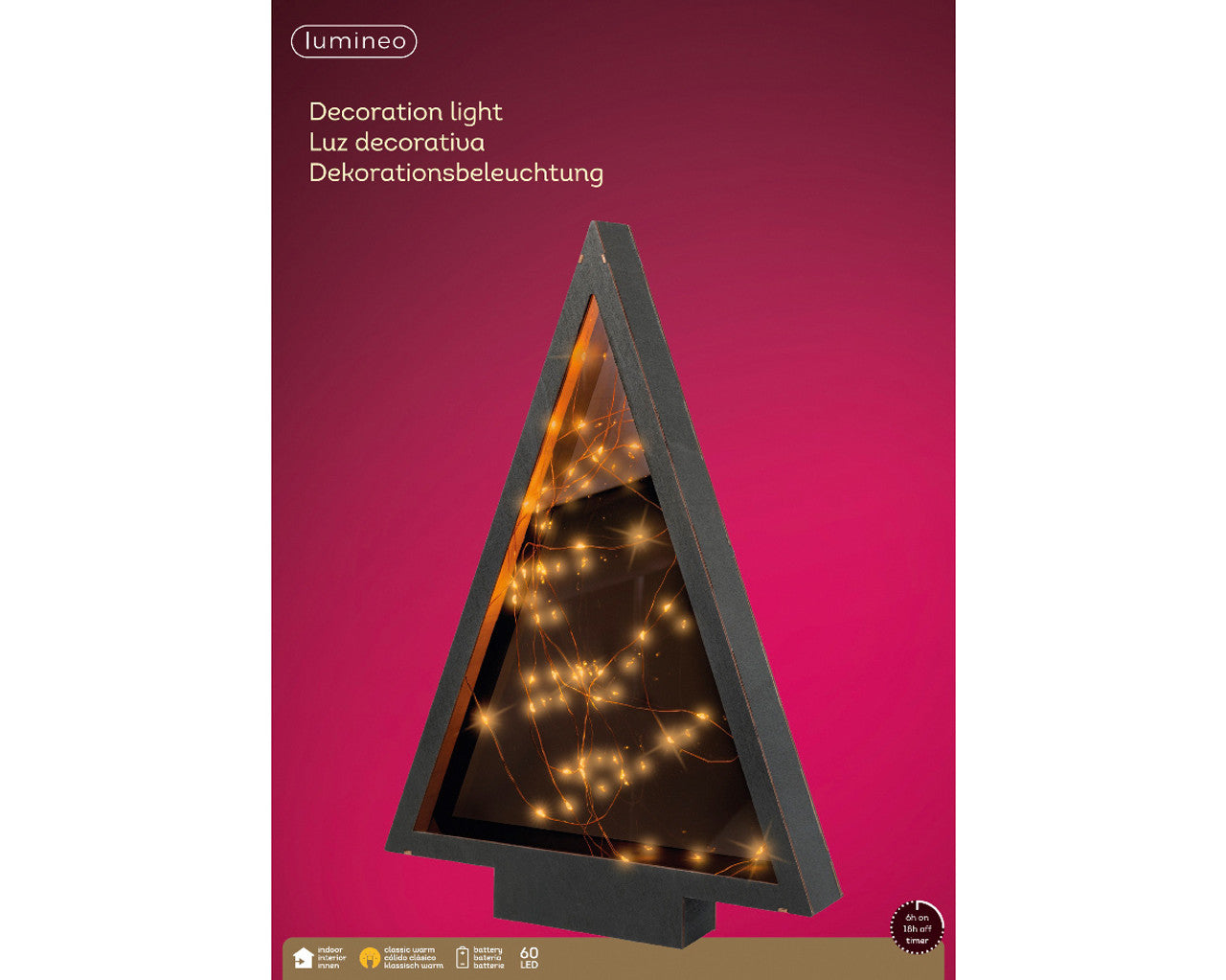 11" Micro LED Plywood Tree Frame Battery Operated