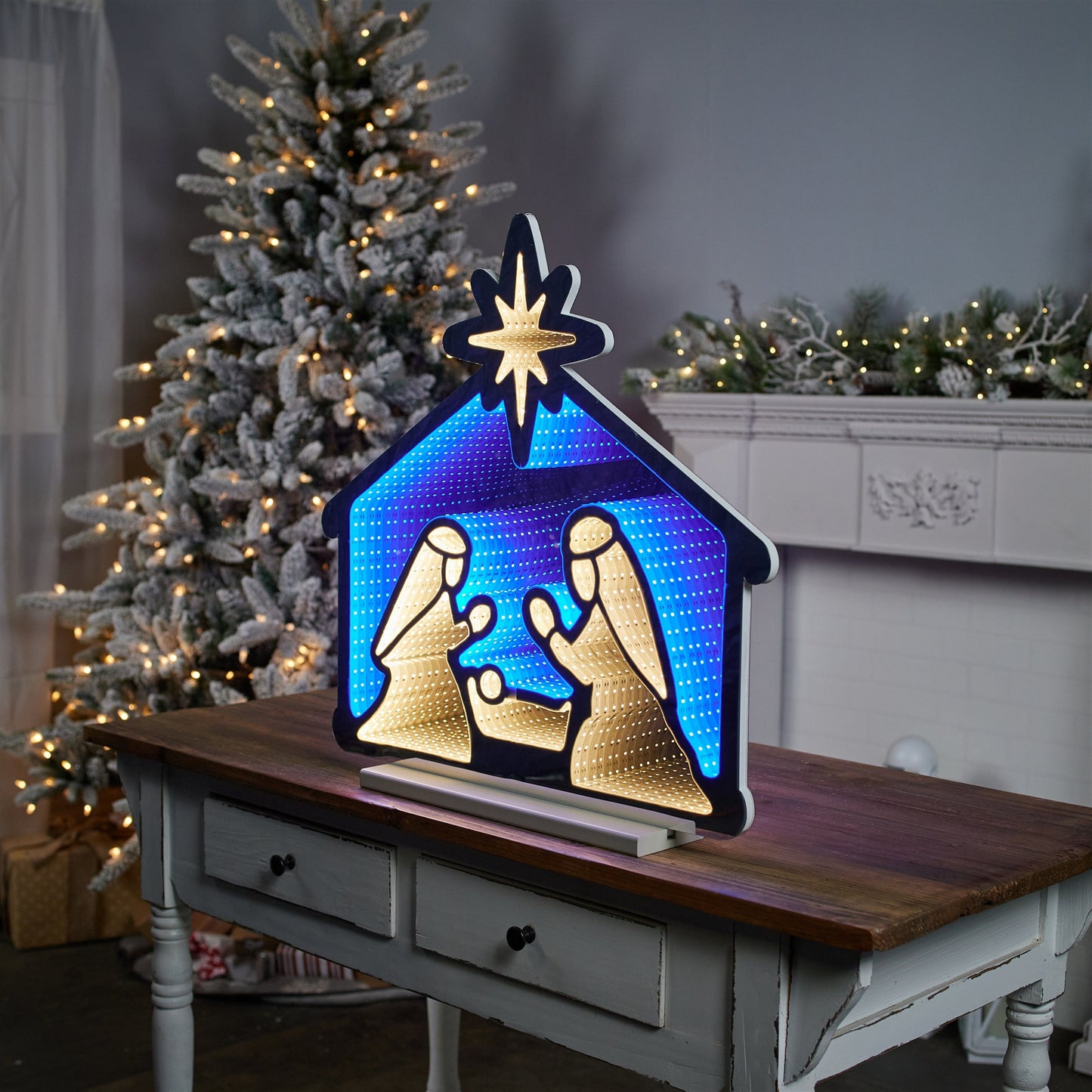 Holy Family Infinity Light, Acrylic w/UL Plug, 24.5"