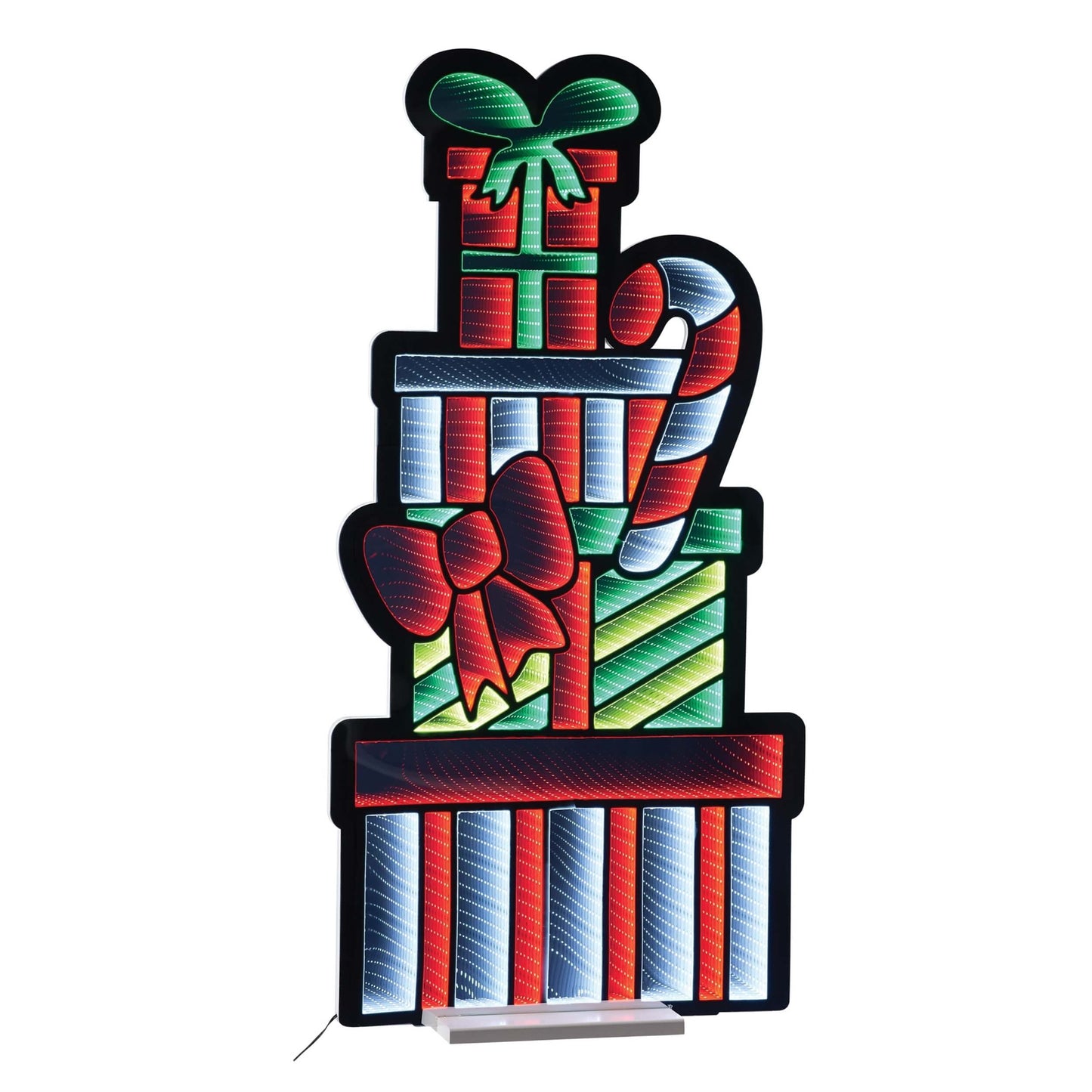 Package Stack and Candy Cane Infinity Light, Acrylic w/UL Plug, 47"