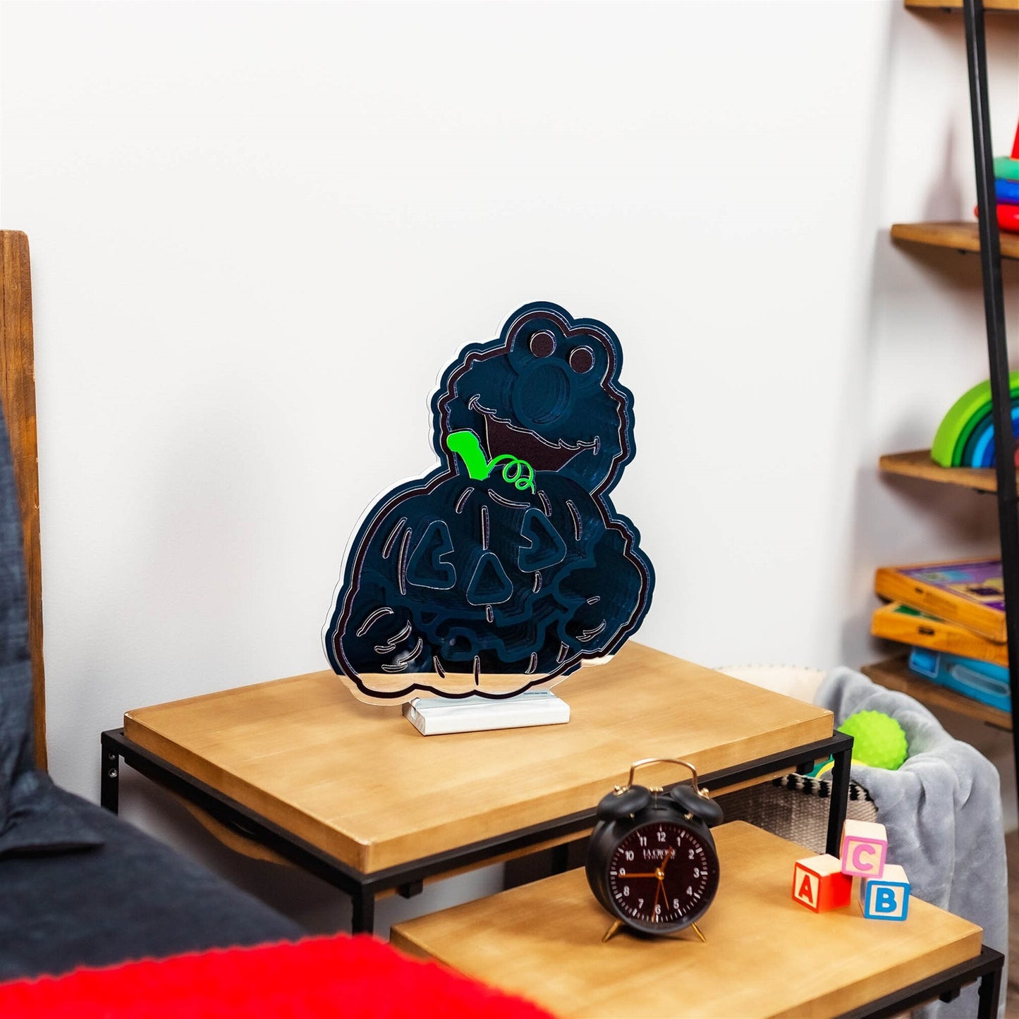 Sesame Street Elmo with Pumpkin Infinity Light w/UL Plug, 16", Acrylic