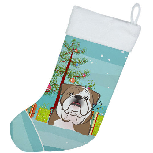 Christmas Tree and English Bulldog Christmas Stocking BB1591CS