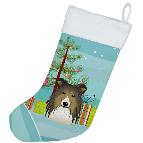 Christmas Tree and Sheltie Christmas Stocking BB1614CS