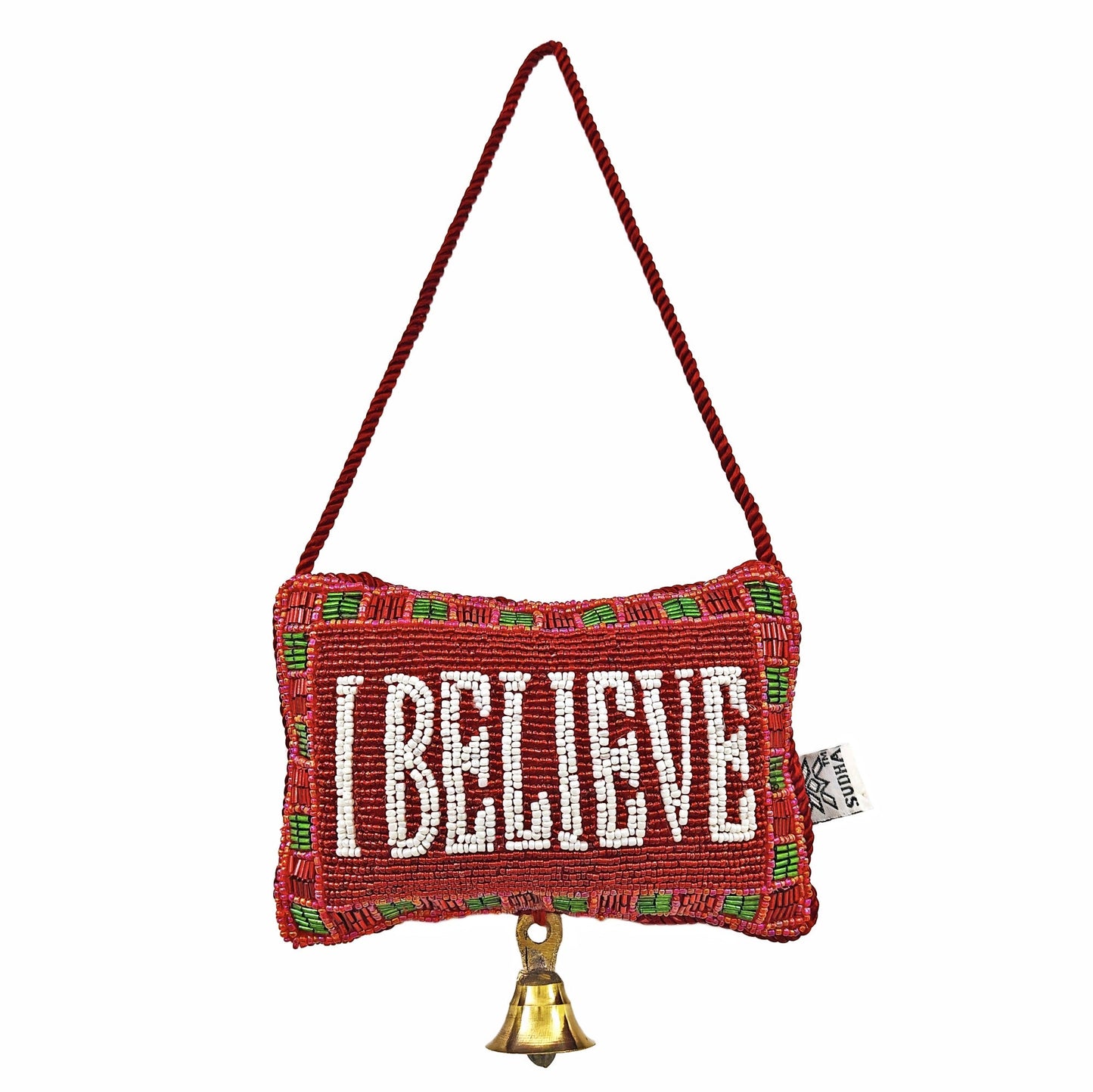 Beaded "I Believe" Doorknocker, 4 x 6"