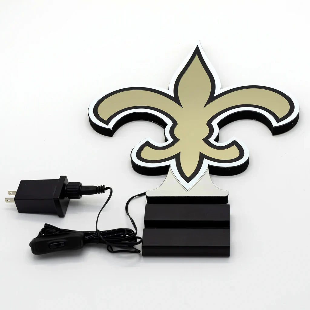 New Orleans Saints LED Infinity Logo Light, Acrylic, w/UL Plug, 13.5"
