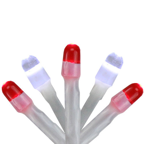 150 Red and White LED Swag Christmas Lights - 7.5 ft White Wire