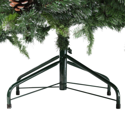 7' Full Snowy Delta Pine with Cones Artificial Christmas Tree, Unlit