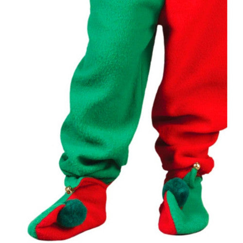 Red and Green Elf Plush Unisex Child Christmas Costume - Large