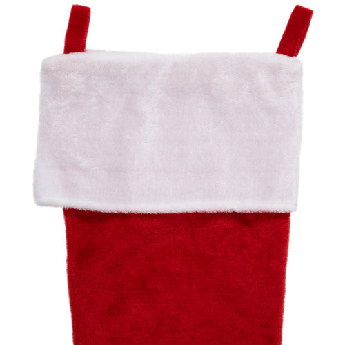 Traditional Plush Christmas Stocking with Cuff - 36" - Red and White