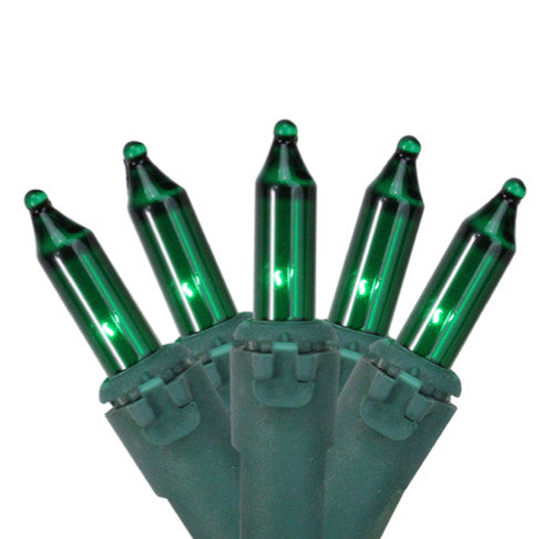 150-Count Green Mini Incandescent Net Style Christmas Lights - 6ft Green Wire
