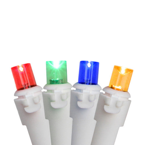 100ct Multi Color LED Wide Angle Christmas Icicle Lights, 5.5ft White Wire