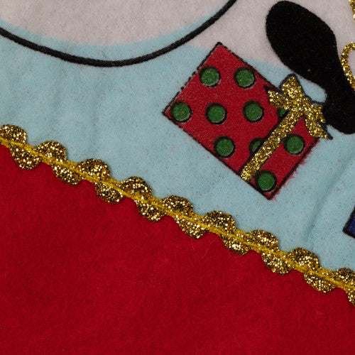 Santa and Snowman Christmas Stocking - 19" - Red and White