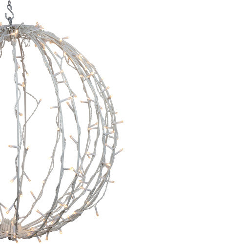 23" LED Lighted Christmas Hanging Sphere Decoration – Warm White Lights