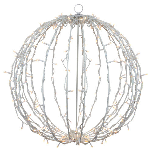 23" LED Lighted Christmas Hanging Sphere Decoration – Warm White Lights