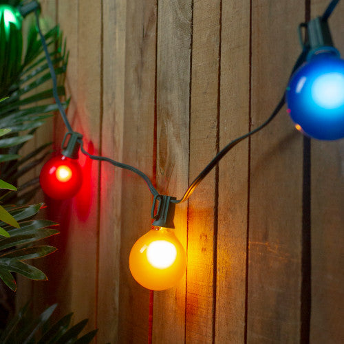 15-Count Multi-Color Satin G50 Globe Christmas Light Set, 13.75ft Green Wire