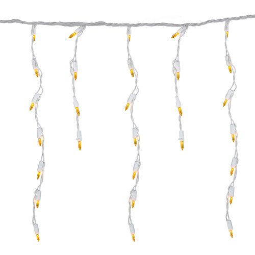 100 Count Opaque Gold Mini Icicle Christmas Lights - 3.5 ft White Wire