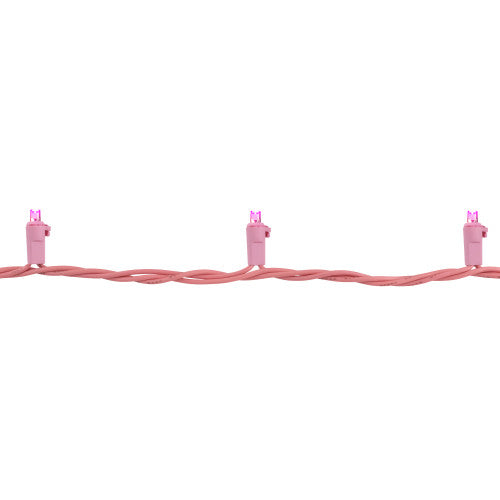 100-Count Pink LED Wide Angle Christmas Lights, 33ft Pink Wire