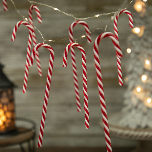 10-Count LED Micro Fairy Christmas Lights with Candy Canes