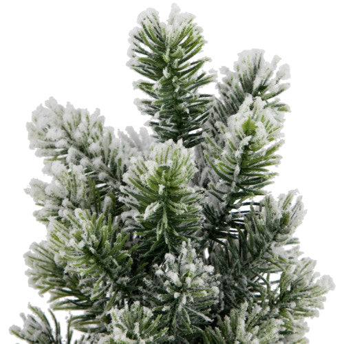 Mini Flocked Pine Artificial Christmas Trees with Burlap Base - 18" - Set of 3