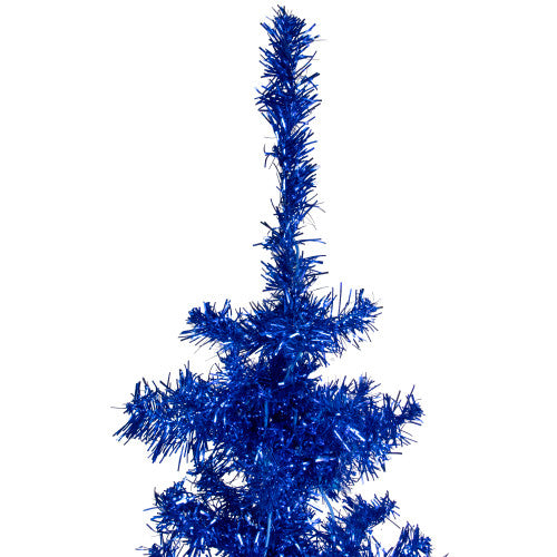 4' Blue Artificial Tinsel Christmas Tree, Unlit