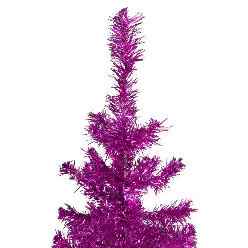 4' Pink Artificial Tinsel Christmas Tree, Unlit