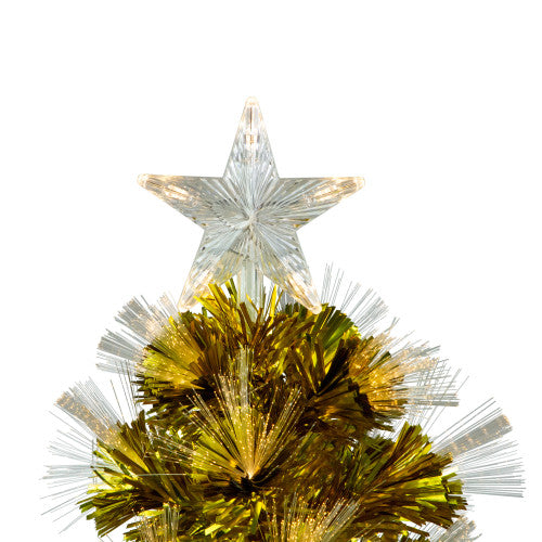 3' Pre-Lit Gold Fiber Optic Artificial Christmas Tree, White Lights