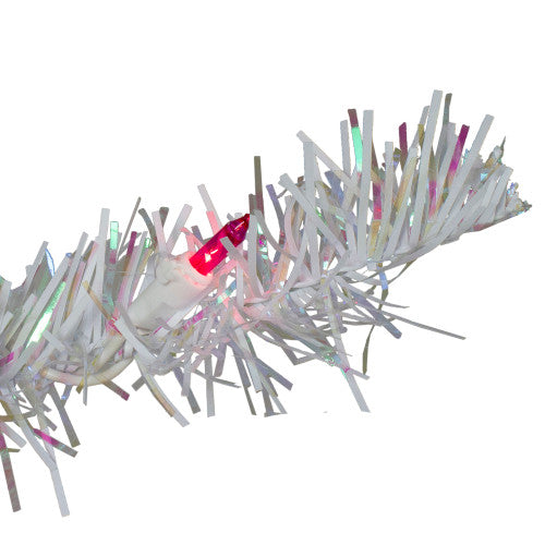 4' Pre-lit White Iridescent Pine Artificial Christmas Tree - Pink Lights