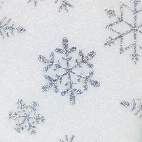 19" White and Silver Snowflakes Christmas Stocking