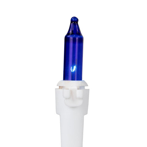 100-Count Blue & Clear Mini Christmas Lights - 21.5ft, White Wire