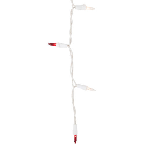 100ct Red and Clear Mini Icicle Christmas Lights- 5.75ft, White Wire