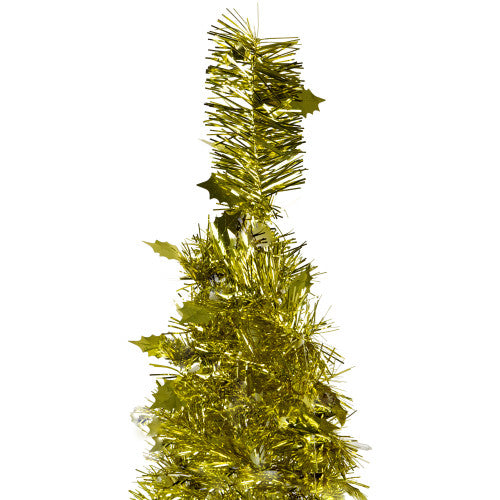 4' Gold Tinsel Pop-Up Artificial Christmas Tree, Unlit