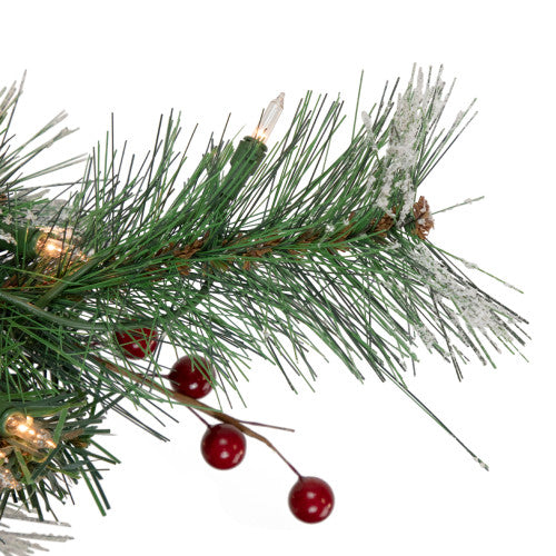 4' Pre-Lit Frosted Carolina Berry Spruce Artificial Christmas Tree, Clear Lights