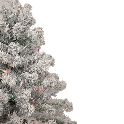 3' Pre-Lit Medium Heavily Flocked Madison Pine Artificial Christmas Tree, Multi Lights