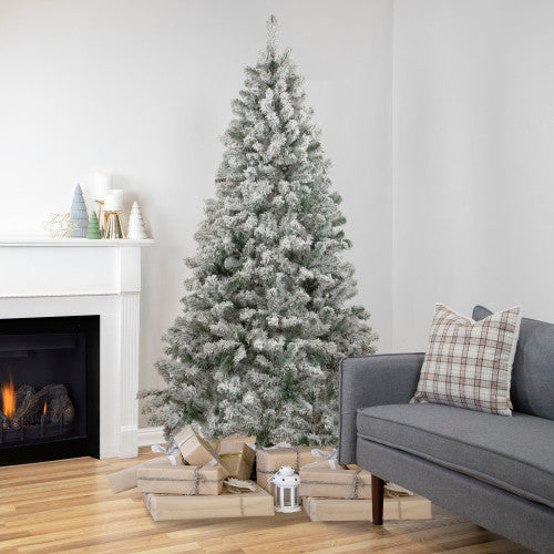 6.5' Heavily Flocked Madison Pine Artificial Christmas Tree, Unlit