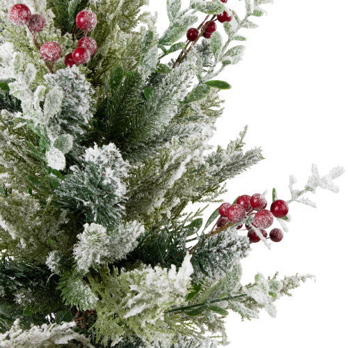 Flocked Balsam Pine Artificial Mini Christmas Tree in Burlap Base - 24" - Unlit