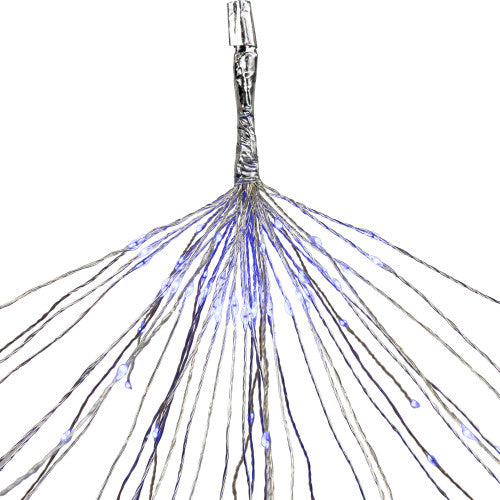 20" LED Lighted Firework Silver Branch Christmas Decoration - Blue Lights