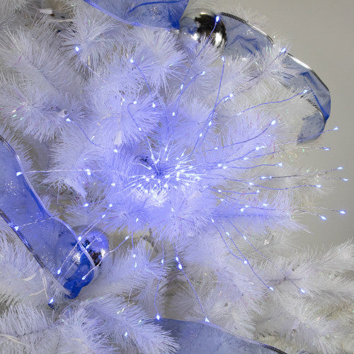 20" LED Lighted Firework Silver Branch Christmas Decoration - Blue Lights