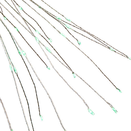 20" LED Lighted Firework Silver Branch Christmas Decoration - Green Lights