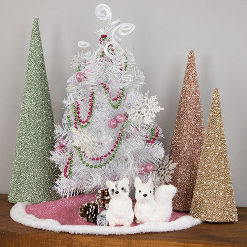 18" White Iridescent Spruce Artificial Christmas Tree - Unlit