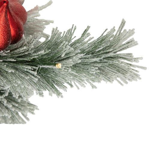 3' Pre-Lit Potted Snowy Bristle Pine Artificial Christmas Tree, Warm White LED Lights