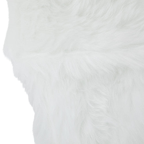 19" White Plush Christmas Stocking
