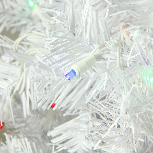 6.5' Pre-Lit Pencil White Winston Pine Artificial Christmas Tree - Multi LED Lights