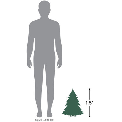 18" Two-Tone Mixed Green Pine Artificial Christmas Tree with Burlap Base, Unlit