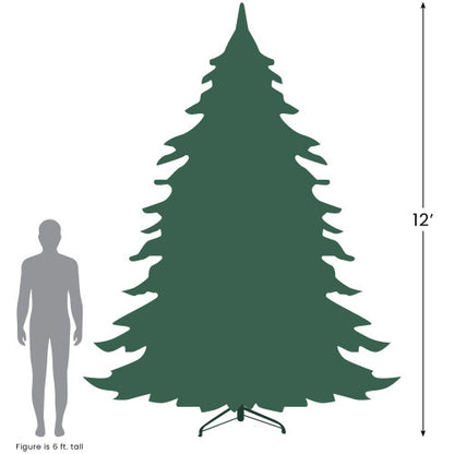 12' Full Buffalo Fir Artificial Christmas Tree - Unlit