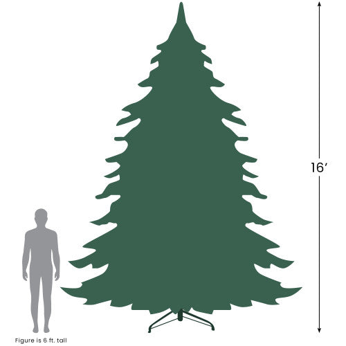 16' Pre-Lit Pendleton Spruce Slim Artificial Christmas Tree, Clear Lights