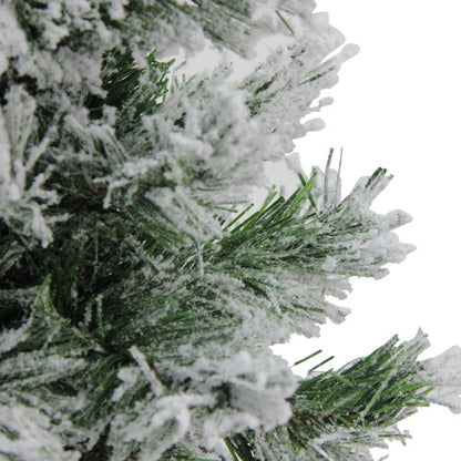 18" Flocked Pine Medium Artificial Christmas Tree in Burlap Base - Unlit