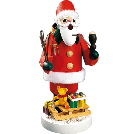 Richard Glaesser Incense Burner - Santa with Sleigh Figurine, 7.5"