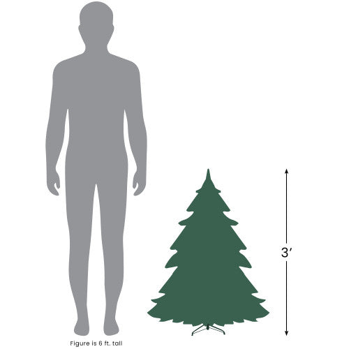 3' Pre-Lit LED Snow White Artificial Christmas Tree, Multi Lights