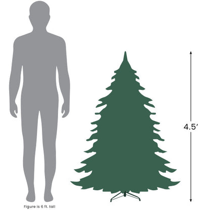 4.5' Pre-Lit Medium Flocked Winema Pine Artificial Christmas Tree - Clear Lights