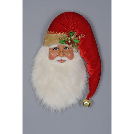 Traditional Santa Head Large Figurine, 30"